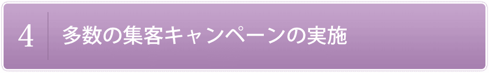 多数の集客キャンペーンの実施